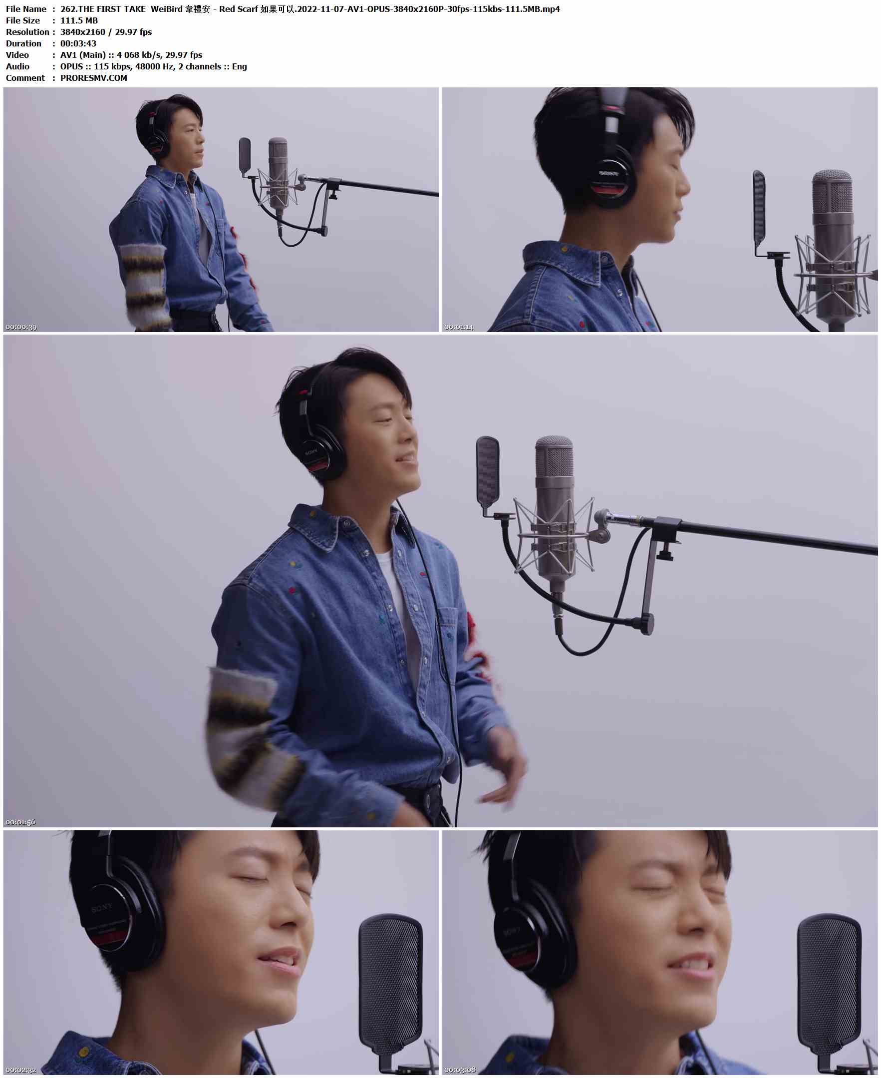 262.THE FIRST TAKE WeiBird 韋禮安 - Red Scarf 如果可以.2022-11-07-AV1-OPUS-3840x2160P-30fps-115kbs-111.5MB官方MV_高清MV